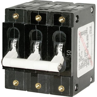 AC C-Series Triple Pole Circuit Breakers, 50 to 100 Amp, White