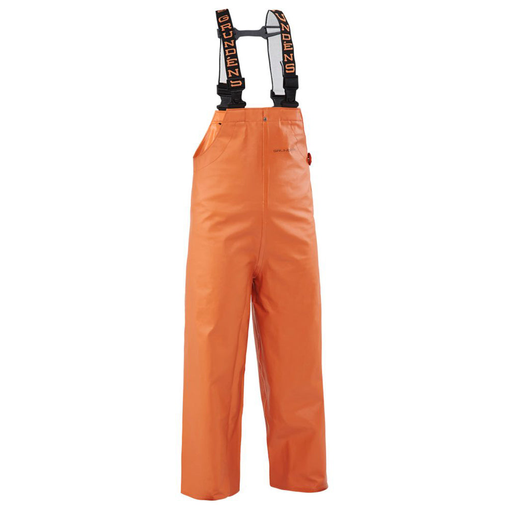 Grundens, Clipper 117 Bib Pants, Kids Rain Pants, Rain Wear, Orange