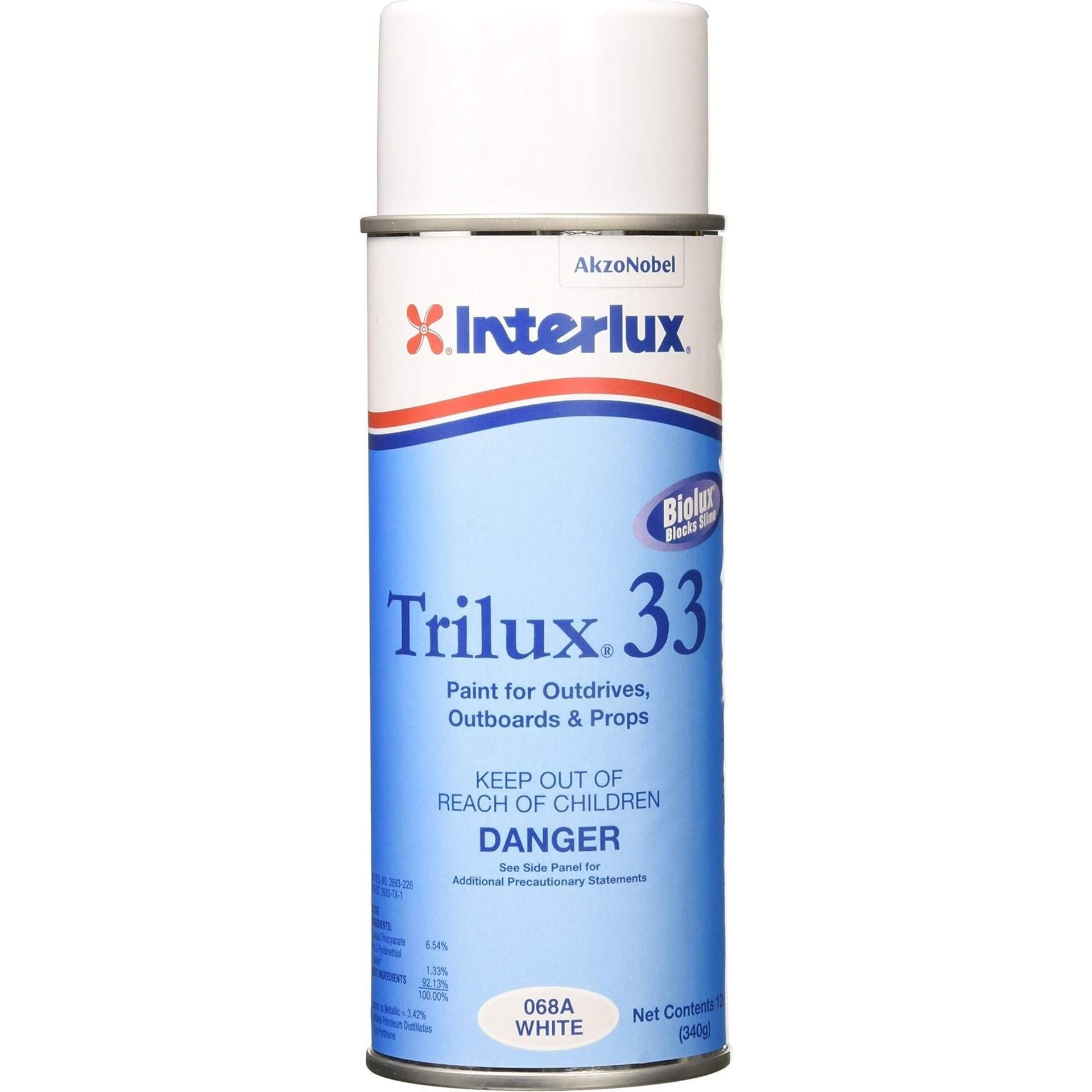 Interlux, Trilux Prop & Drive Paint, Aerosol, Antifouling, Aluminum Outboards & Outdrives
