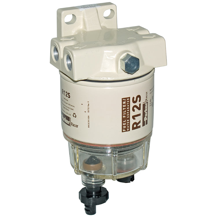 120A Series Fuel Filter/Water Separator, 15 gph, with Spin-On Element and Plastic Bowl