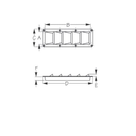 Sea-Dog, Louvered Boat Vent, Five Slotted ABS Ventilator