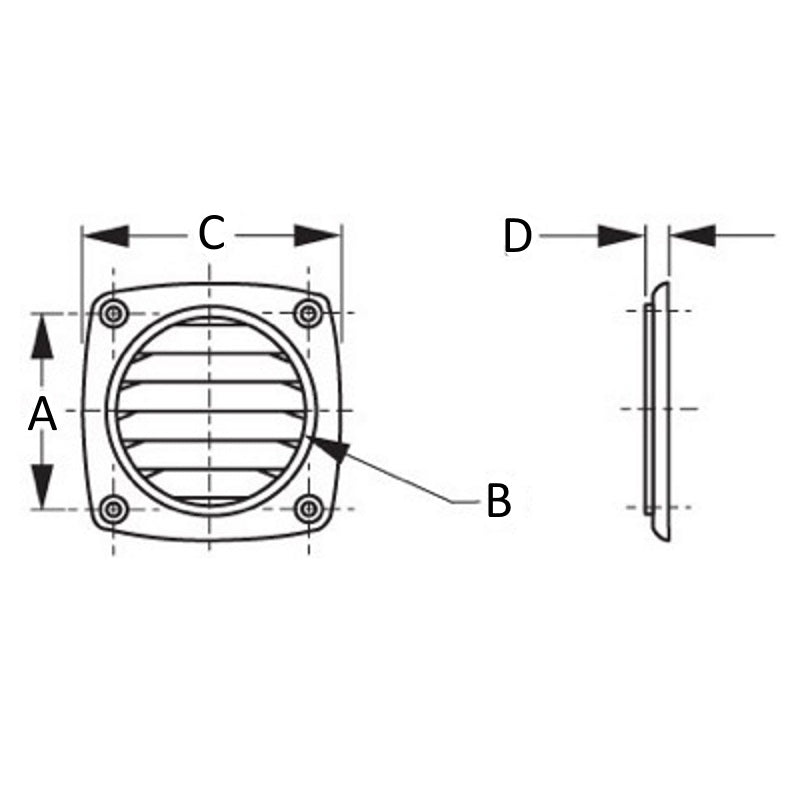 Sea-Dog, Flush Vents, ABS