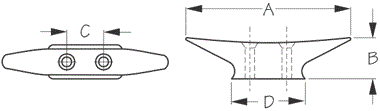 Sea-Dog Closed Base Cleat, Brass