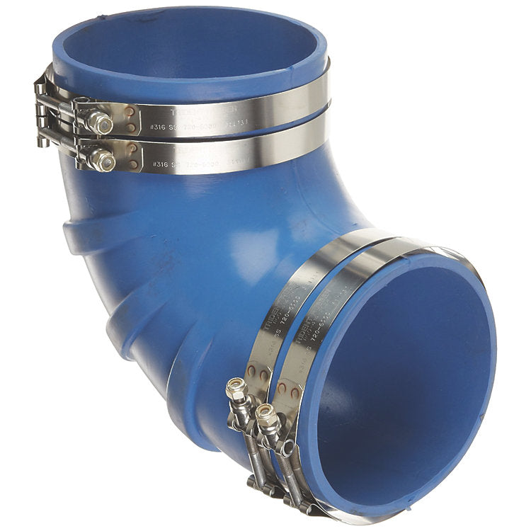 Trident, 90 Deg. Exhaust Elbow, Blue Silicone