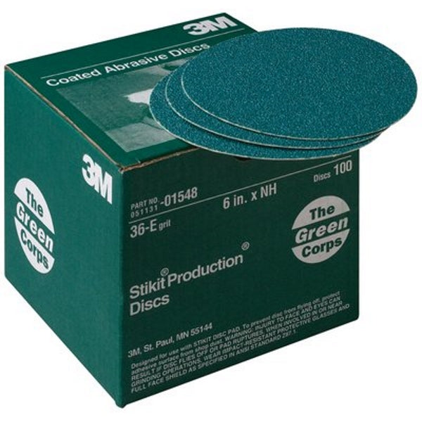 Production Discs, 6" - 8" Green Corps, Stikit, 3M