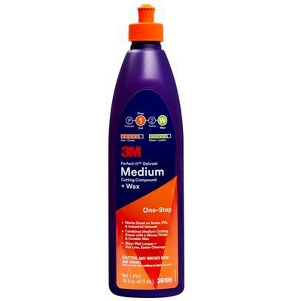 Perfect-It, Gelcoat, Medium Cutting Compound Plus Wax by 3M