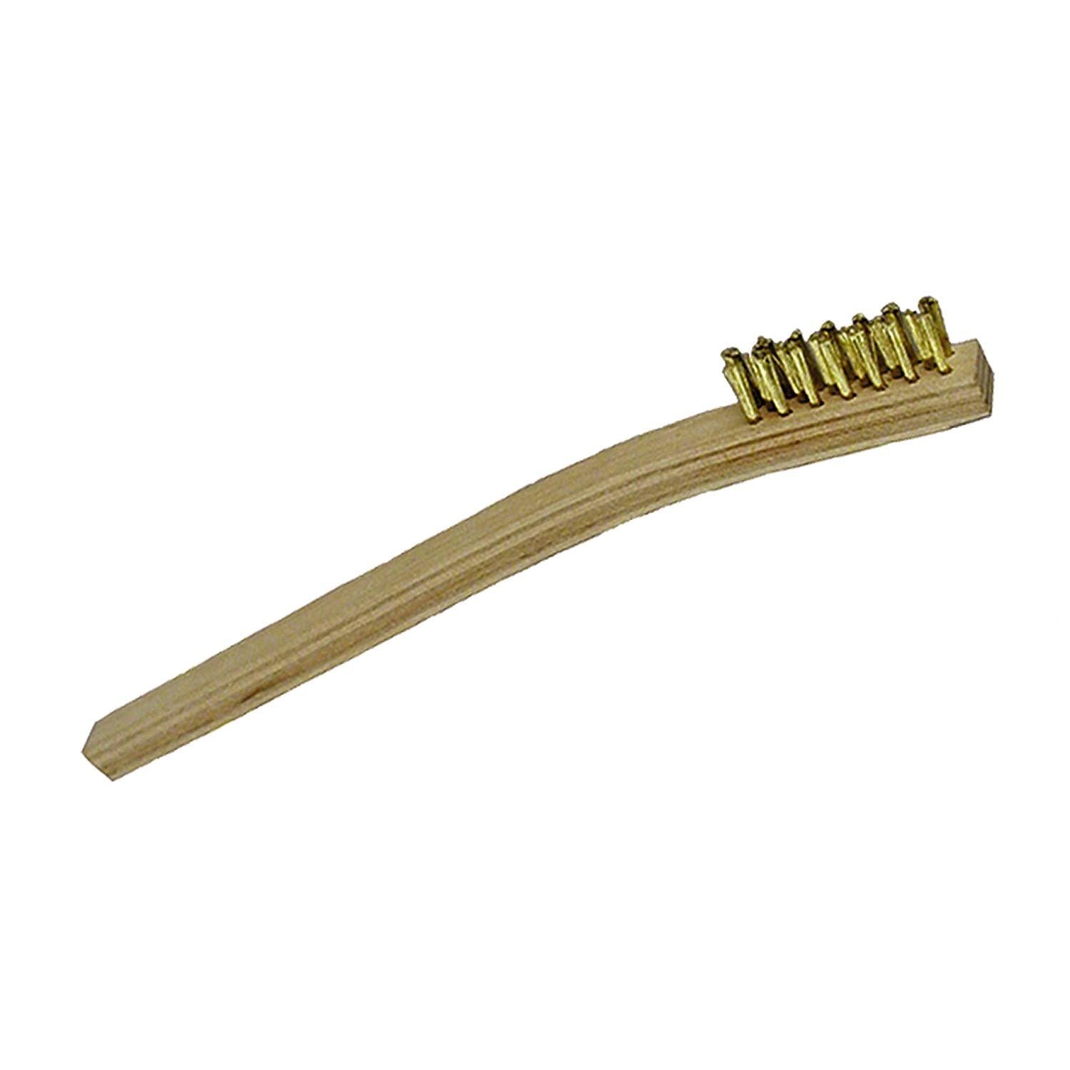 All Purpose Toothbrush Style Brush, w/ Durable Wood Handle, Brass