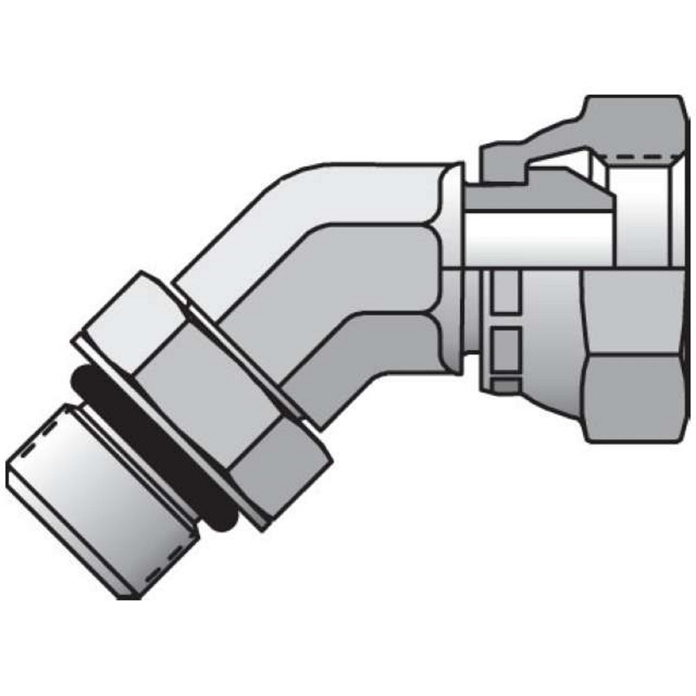 45° Straight Thread Elbow SAE-ORB / NPSM Swivel