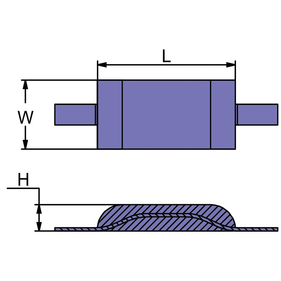 Streamlined Hull Anodes CMZ06 (Weld-on),   5"Lx2.5W"x1"H, Aluminum