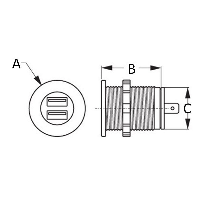 Sea-Dog Dual USB Power Socket