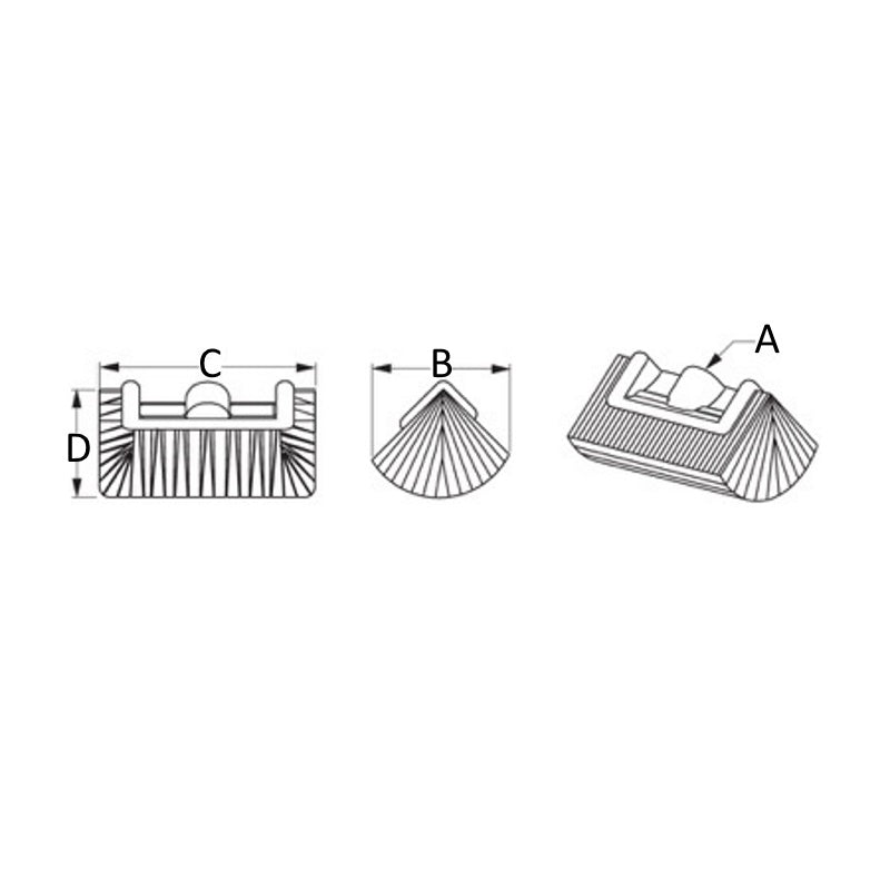 Sea-Dog Boat Hook Angled 3-Sided Bristle Brush