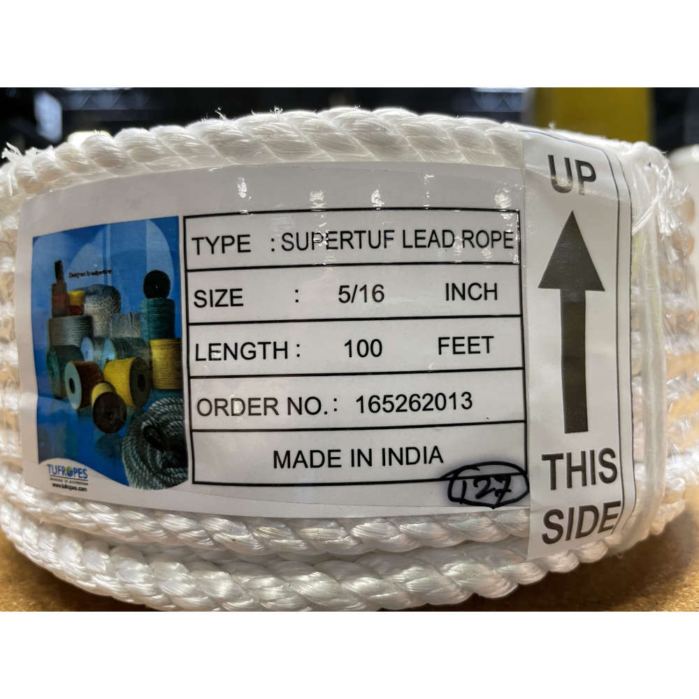 Tufropes Supertuf Lead Rope, 5/16" Aqua LD Poly Line, 100'