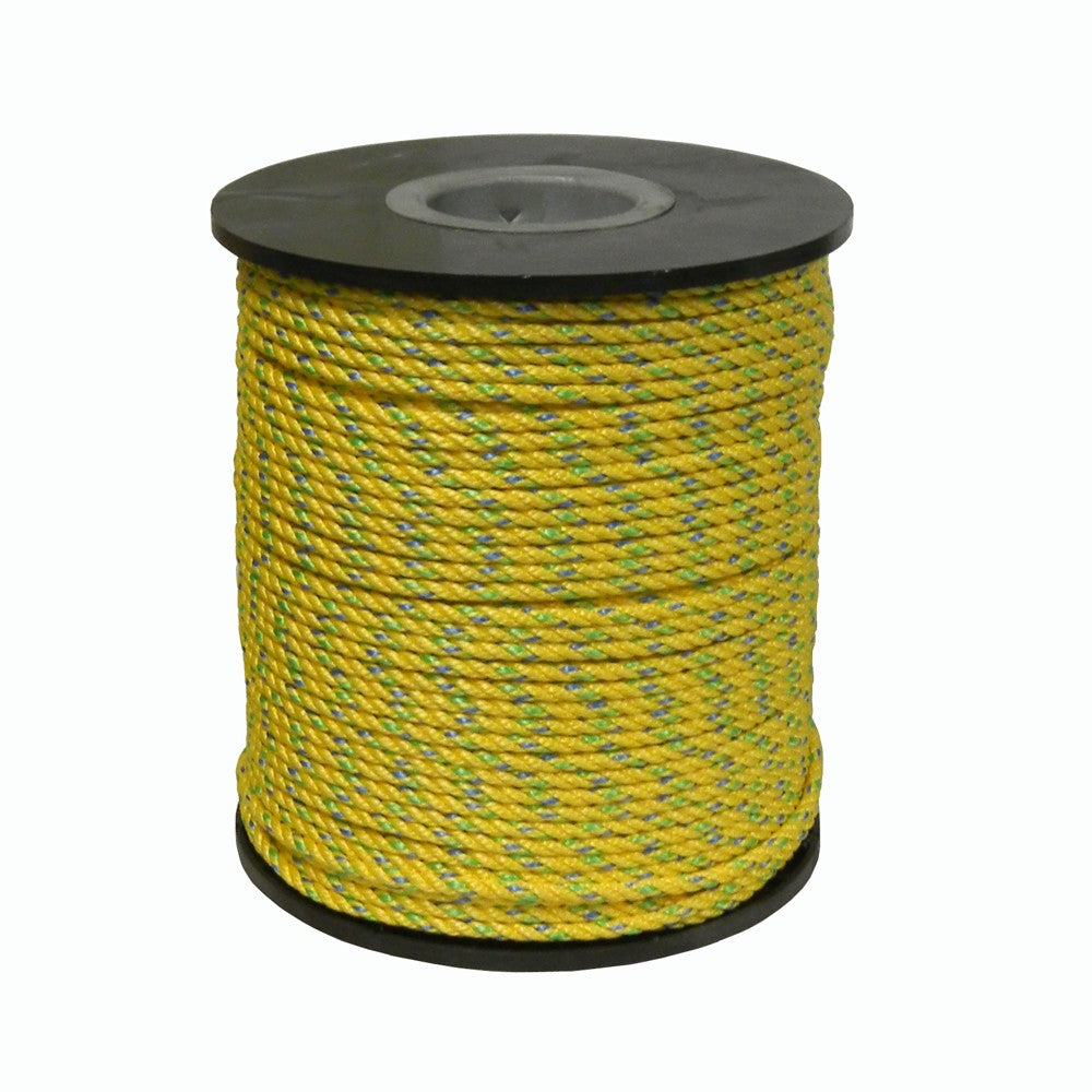 3-Strand Yellow Polypropylene Floating Rope, Fishing, Crabbing, Shrimping
