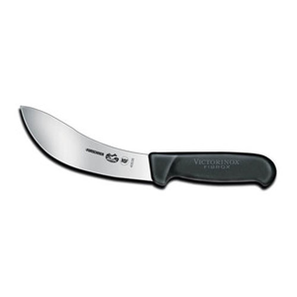 Curved Skinning Knife w/ 6" Blade, Black Fibrox Pro Handle