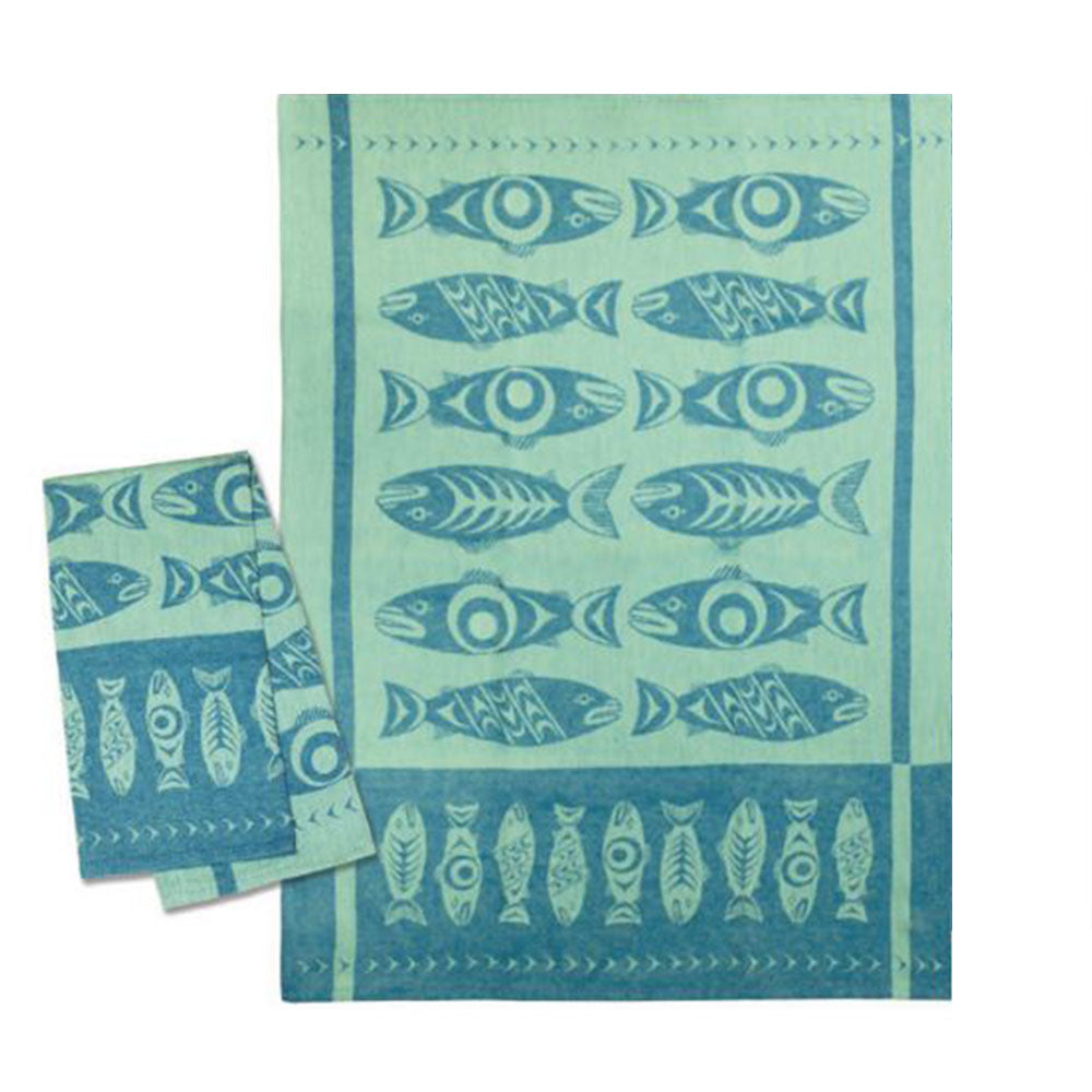 Native Northwest Tea Towel, Salmon in the Wild