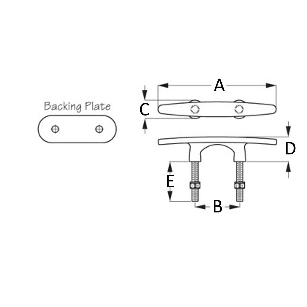 Sea-Dog Arch Stud Mount Cleat