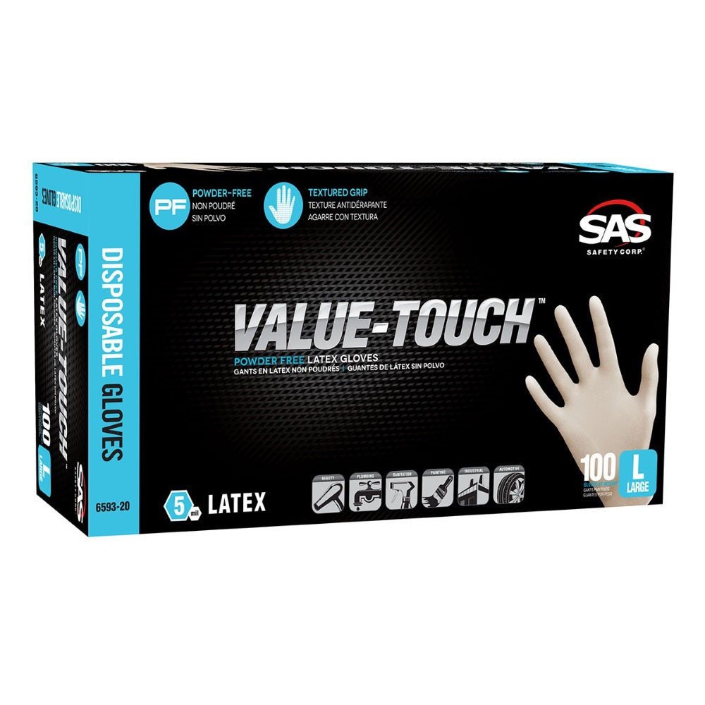 SAS Value-Touch Latex Disposable Gloves