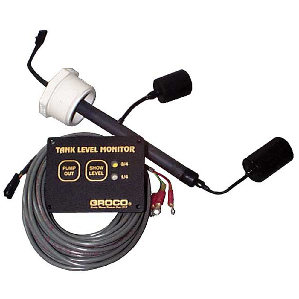 Groco, Holding Tank Level Monitor, 12 volt, for 10" to 12" Deep Tanks