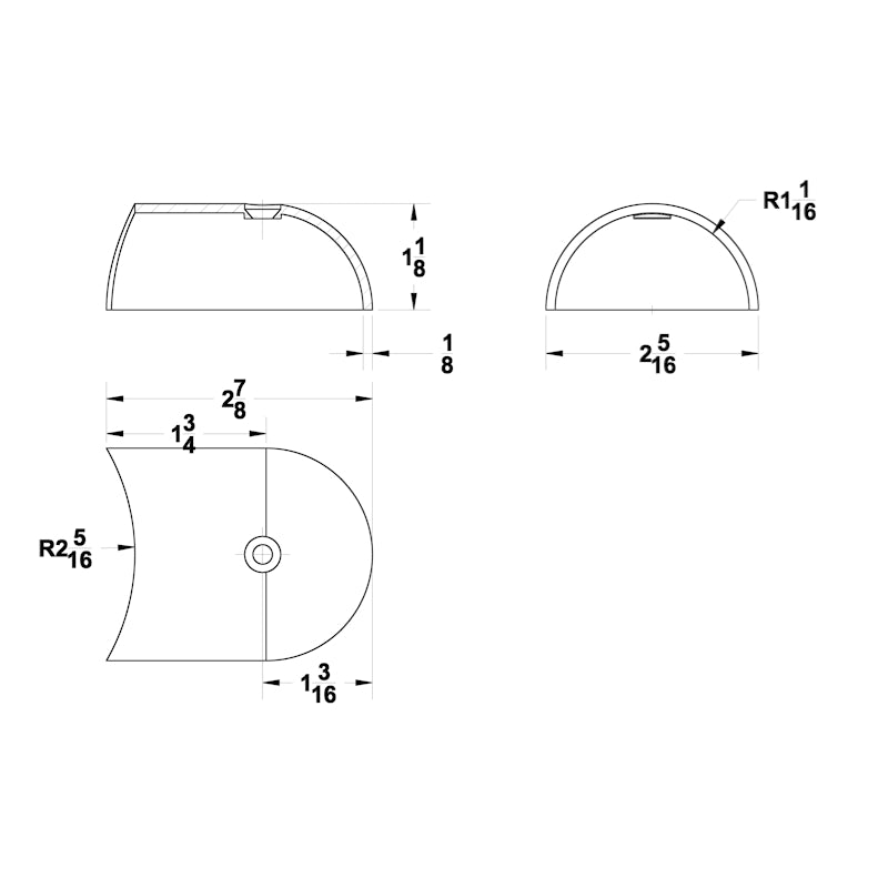 1-5/32" Stainless Steel Rub Rail End Cap