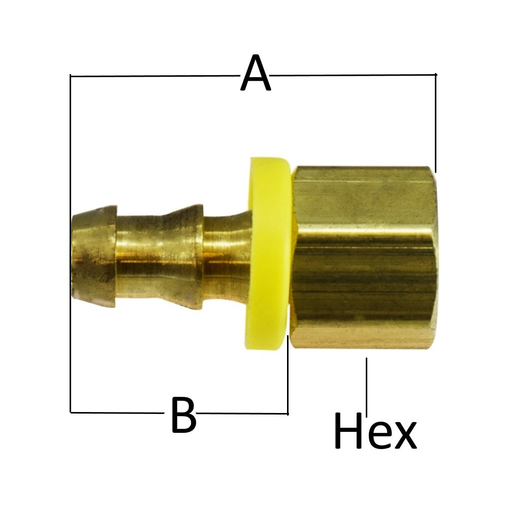 Midland Metal Brass Figid Female Adaper Push-On Hose Barb