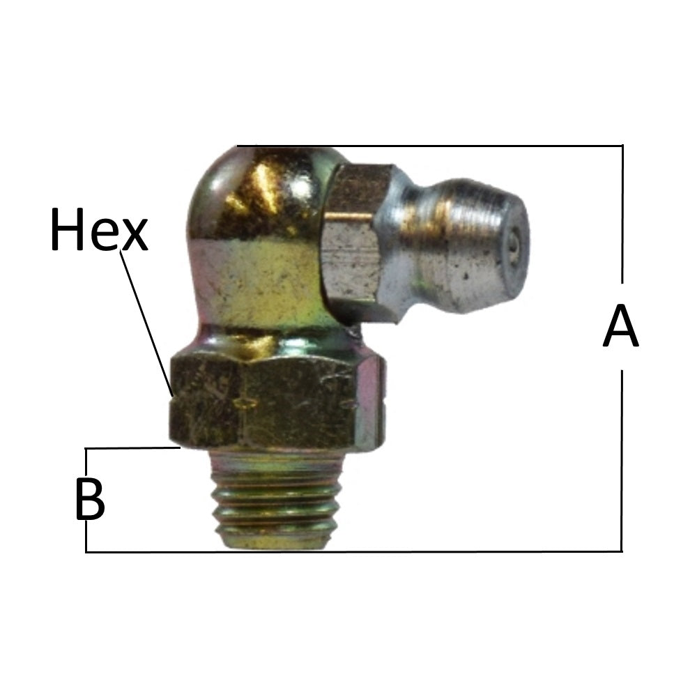 Midland Metal 1/4-28 Taper Thread 90° Angle Ball Check