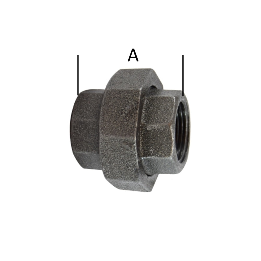 Midland Metals Black Union Fittings