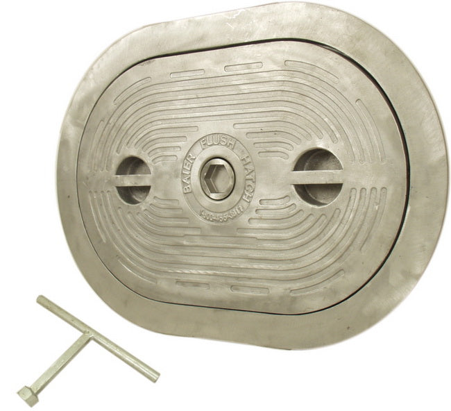 Baier Flush Oval 15" x 24" Deck Hatch with Hex Centerbolt