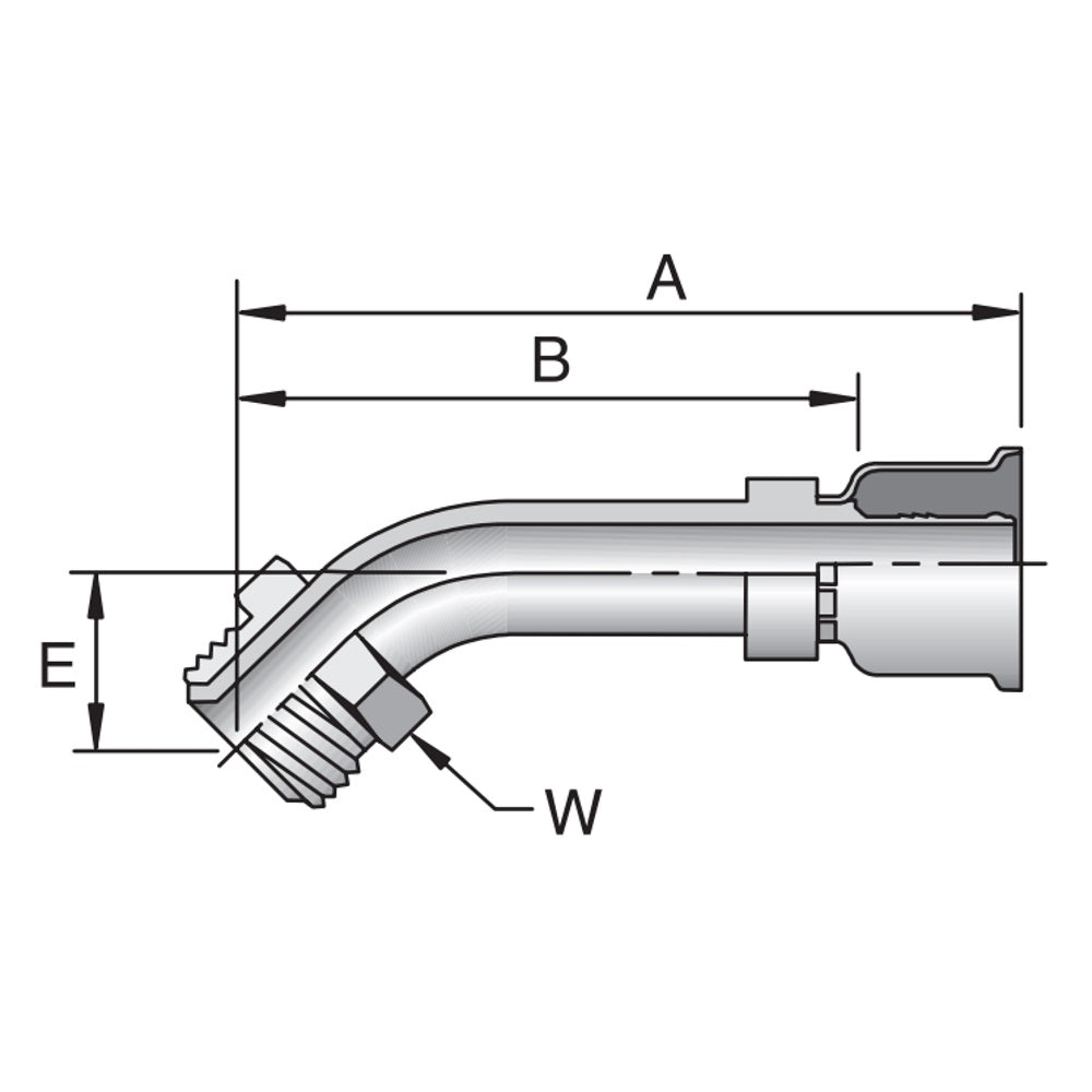 Parker 26 Series Male Inverted SAE 45° Swivel Elbow Fittings