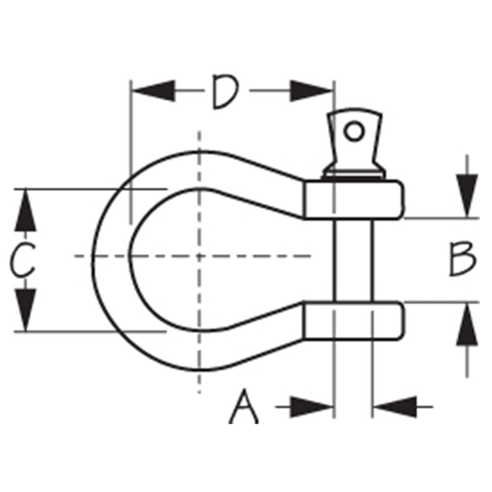 Galvanized  Anchor Shackle 7/16 in. Nonrated