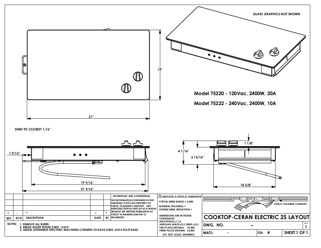 2 Burner Electric Cook top