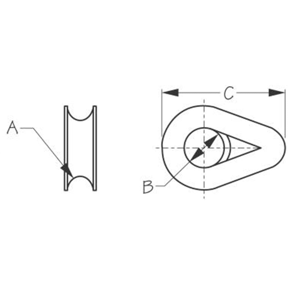 Sea-Dog, Thimble, Black Nylon, 5/8"
