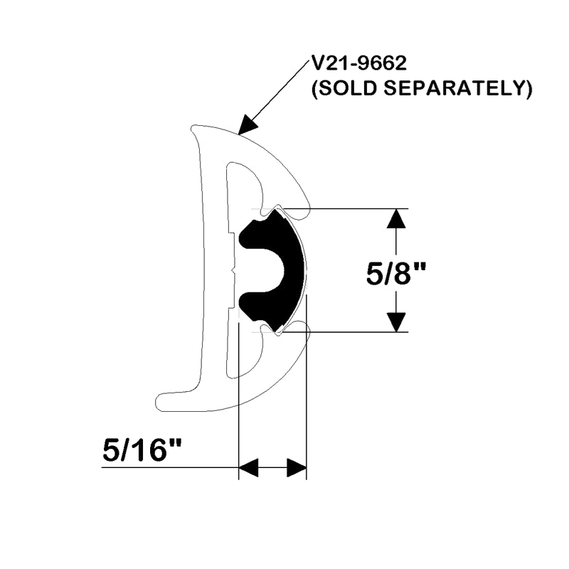 5/8" X 3/8" Flex Chrome Insert, 165 ft