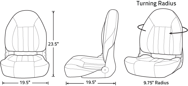 Tempress ProBax Orthopedic Boat Seat, Black / Gray / Carbon