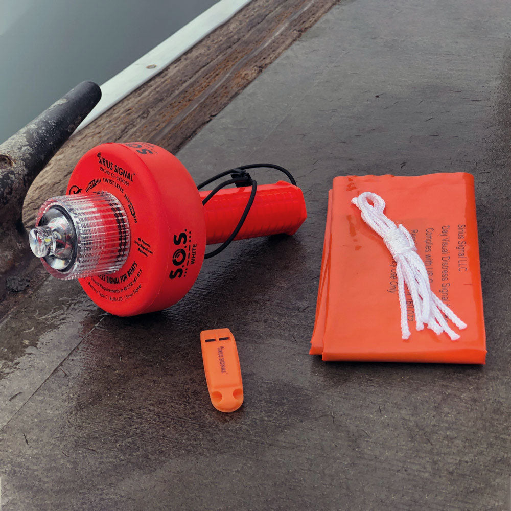 C-1003 SOS Distress Light, Flag & Whistle (Electronic Flare)