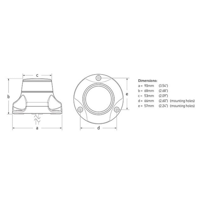 Hella Marine, 2 NM NaviLED 360 PRO, All Round Light, Surface Mount, Black Housing