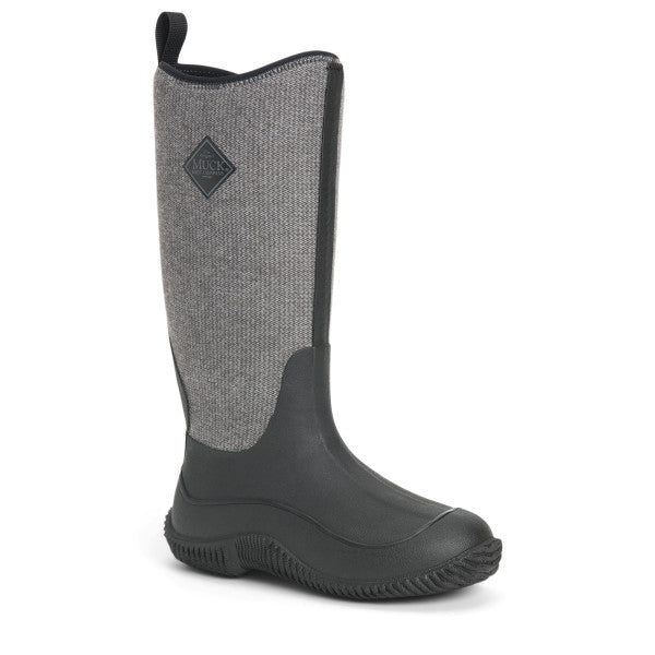 Muck Women's Hale Tall Boot, Black w/ Fuzzy Herringbone