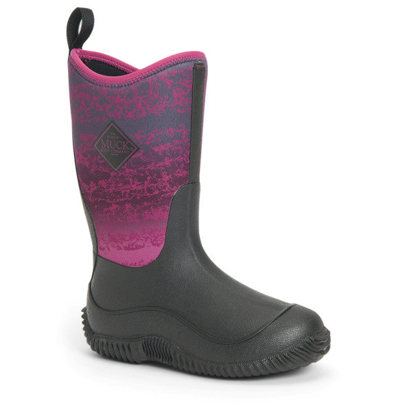 Muck Child Hale Rain Boot, Black/Magenta Digi Terrain Fade