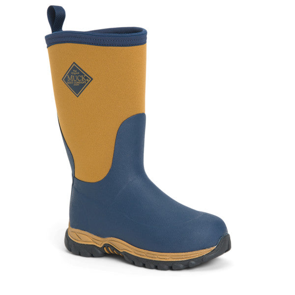 Muck Kids Rugged II Rain Boots, Navy / Tan