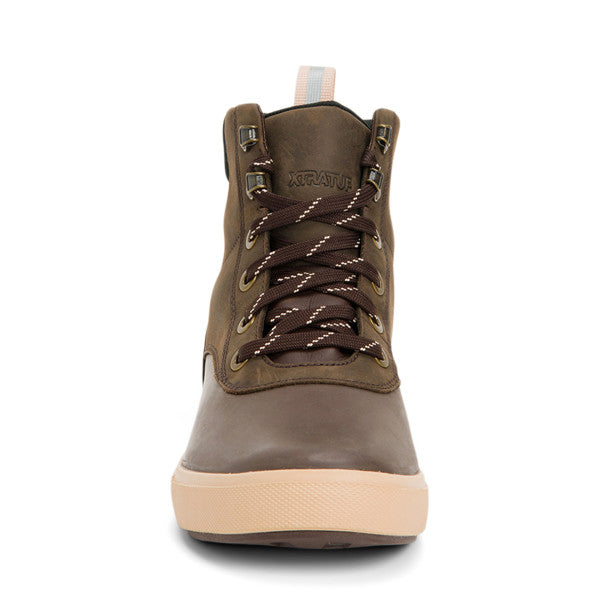 Open-Box Xtratuf Men's Leather Ankle Deck Boot Lace Chocolate 8