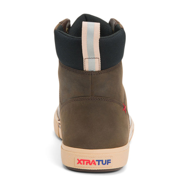 Xtratuf Men's Leather Ankle Deck Boot Lace Chocolate