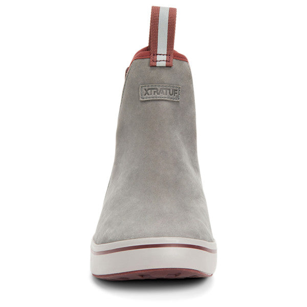 Xtratuf Men's In Leather Ankle Deck Boot Gray/Rum Raisin