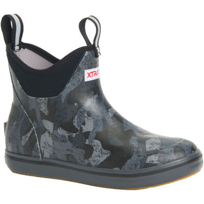 Open Box -Xtratuf Women's 6 Inch Ankle Deck Boots, Black Camo