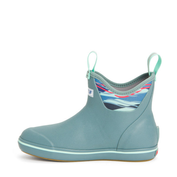 Open-Box Xtratuf Women's 6 In Ankle Deck Boot Trooper Blue/Beach Glass 10