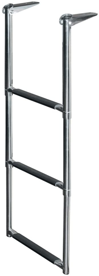 3-Step Stainless Steel 316 Telescoping Drop Ladder Over Platform
