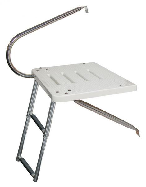 2-Step O/B Transom Platform W/1 Arm Stainless Steel 316 Telescoping Bottom Mount