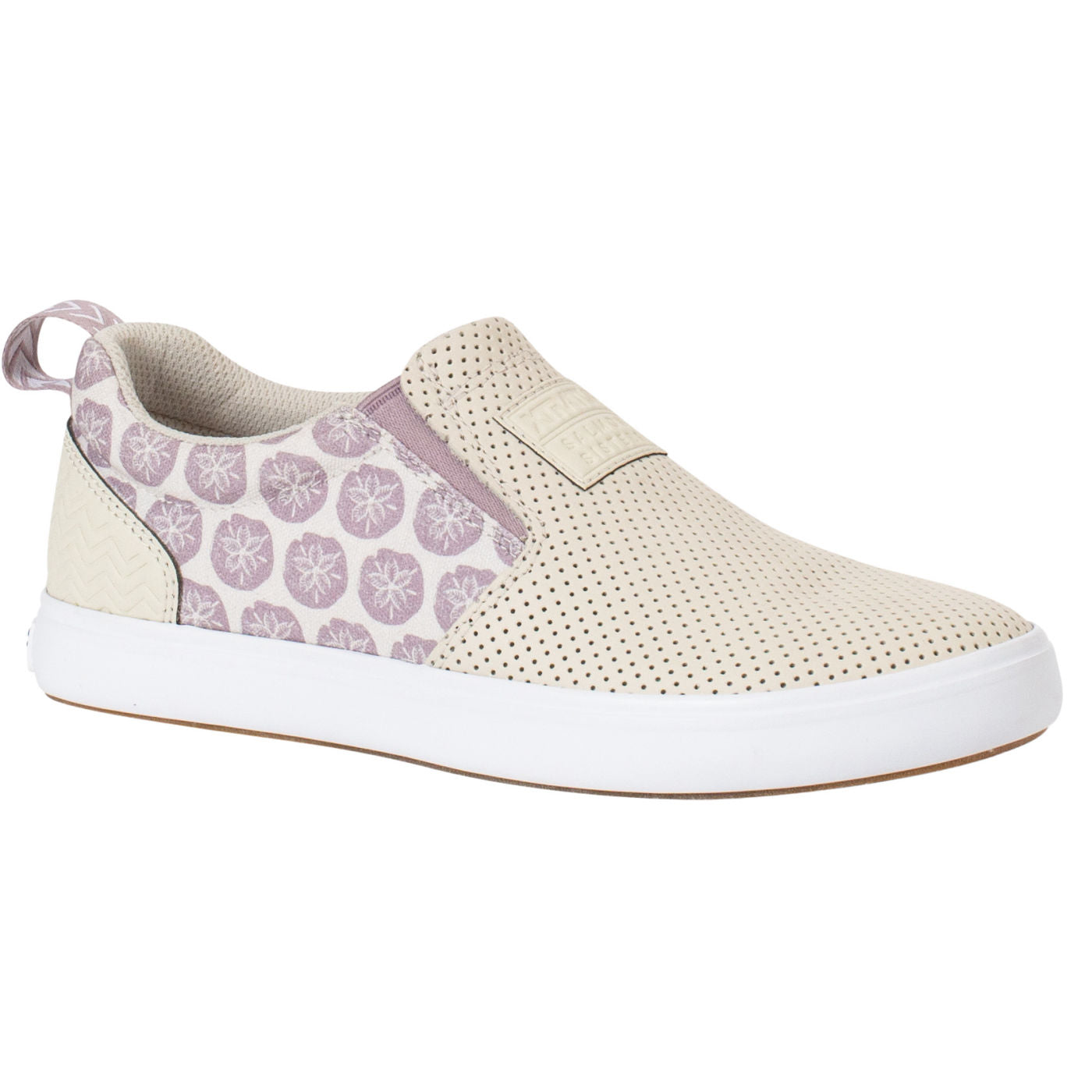 Open Box Women's Salmon Sisters Sharkbyte Leather Deck Shoes, Sand Dollar 7.5