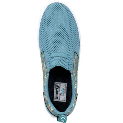 Women's FisheWear Sharkbyte Leather Deck Shoes, Smoke Blue/Dooly Vee