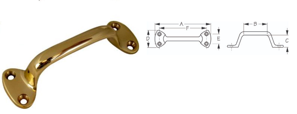 6" Sand Cast Brass Lift Handle, Bulk