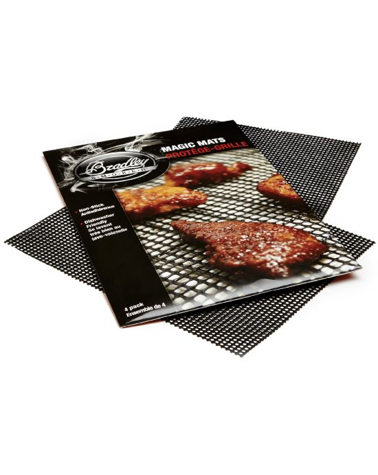 Black Non-Stick Silicone Mats, 4-Pack