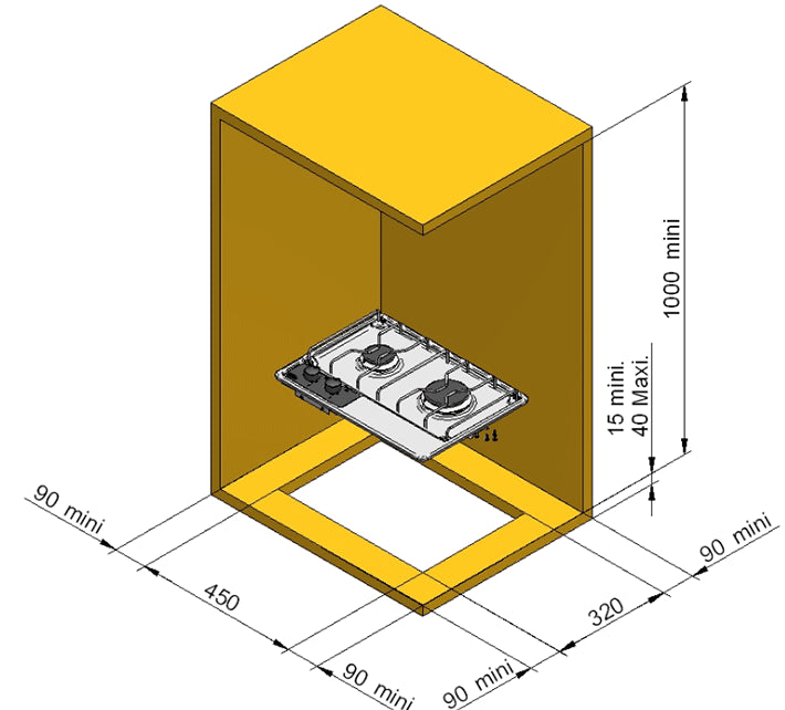 ENO LPG 2 Burner Gas Drop-In Cooktop